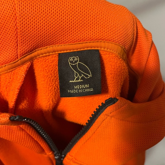 OVO October’s Very Own Orange Full Zip Hoodie Size Medium Drake Owl Logo - Picture 2 of 2